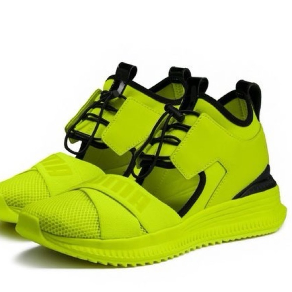 Puma By Rihanna Womens Lemon Neon Avid Athleisure Lifestyle Fashion Sneakers - Picture 1 of 13